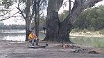 31-Heidi takes in the scenic camp spot on the Murray River